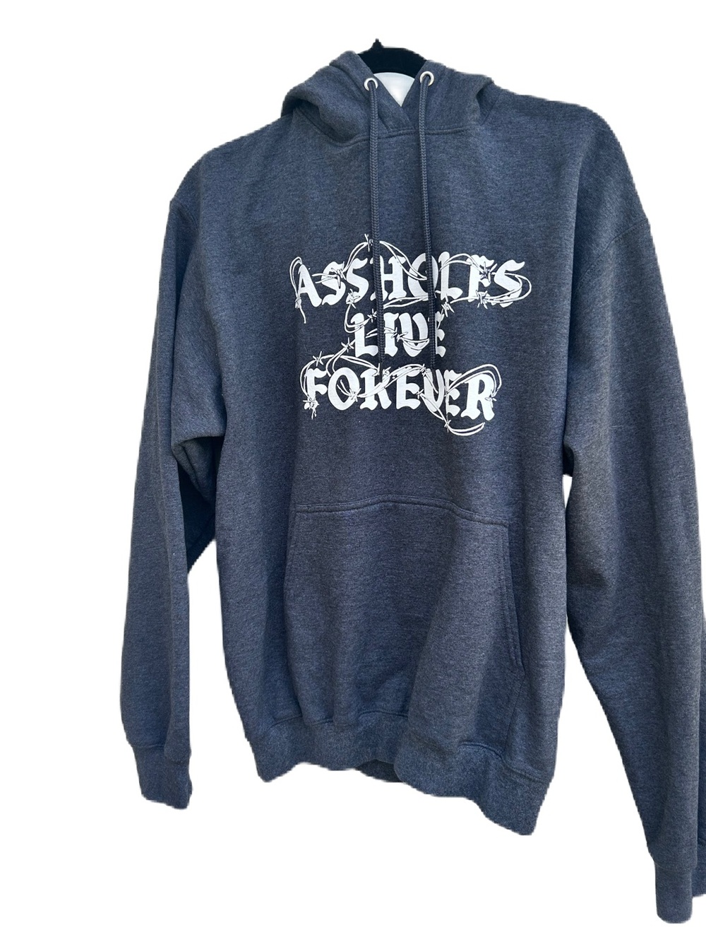 A**holes Live Forever Men's Dark Gray Graphic Hoodie. Dark Grey. SZ MED. EC